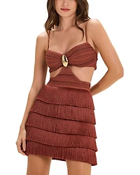 PatBO Amethyst Fringe Mini Dress