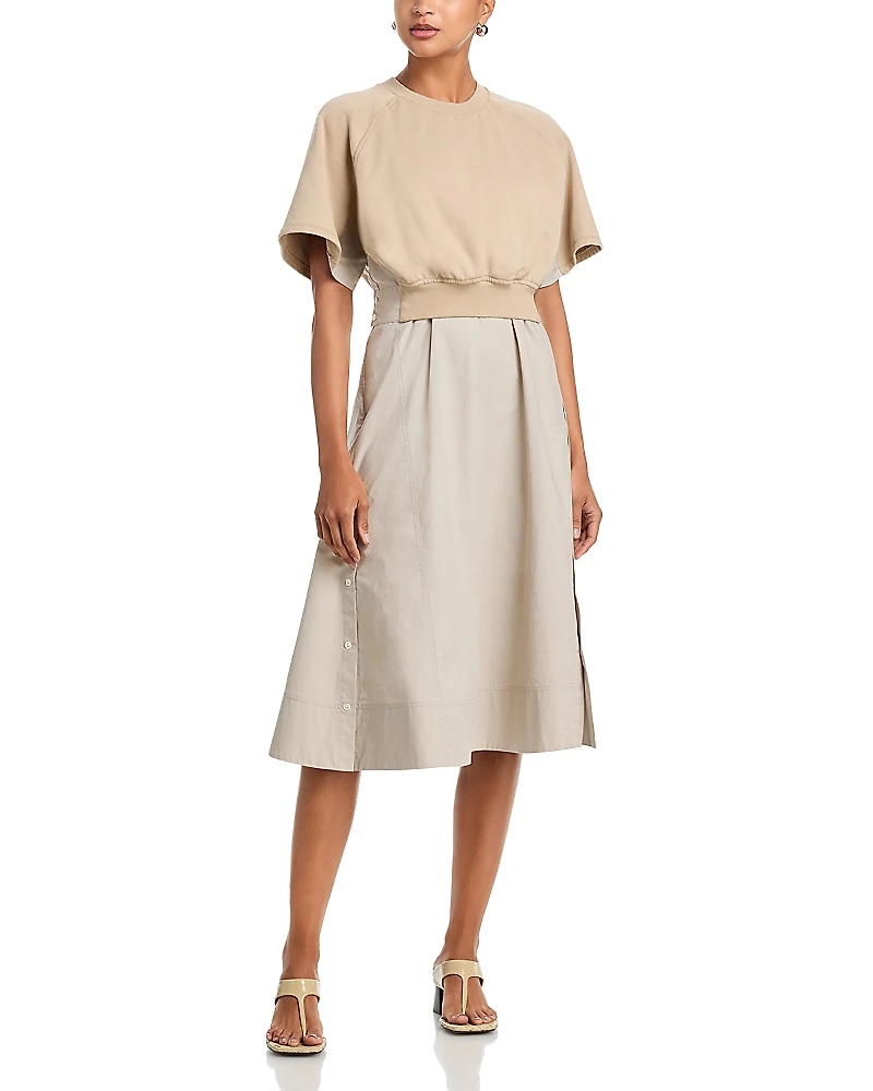 3.1 Phillip Lim Short Sleeve French Terry Combo Dress