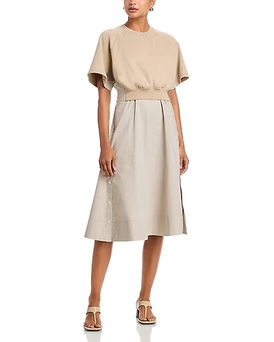 3.1 Phillip Lim Short Sleeve French Terry Combo Dress