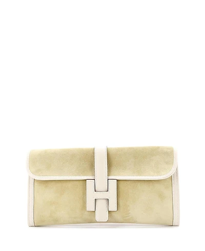 Pre-Owned Hermes 29 Jige Elan Clutch Doblis Suede