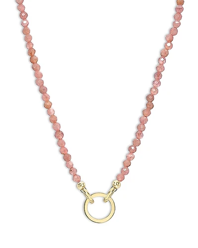 Zoe Lev 14K Yellow Gold Pink Rhodochrosite Charm Enhancer Pendant Necklace