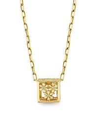 Sydney Evan Diamond Pave Flower Open Dice Pendant Necklace