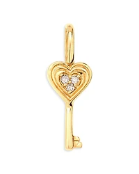 Adina Reyter 9K Yellow Gold Diamond Key Padlock Mini Charm Pendant