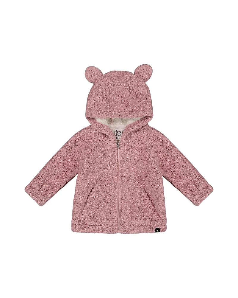 Deux par Girls' Hooded Full Zip Cat Plush Jacket - Little Kid, Big Kid