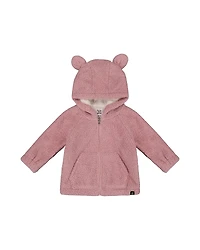 Deux par Girls' Hooded Full Zip Cat Plush Jacket - Little Kid, Big Kid