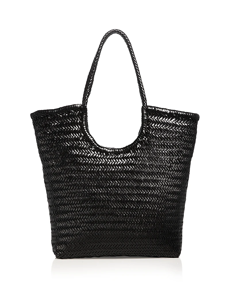 Dragon Diffusion Arched Diagonal Woven Leather Tote