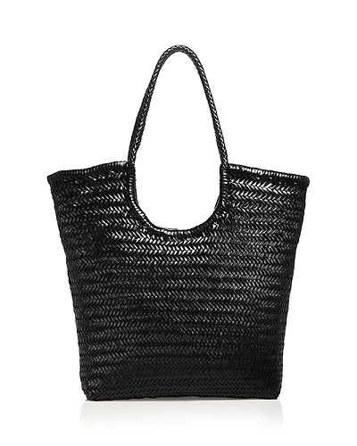 Dragon Diffusion Arched Diagonal Woven Leather Tote