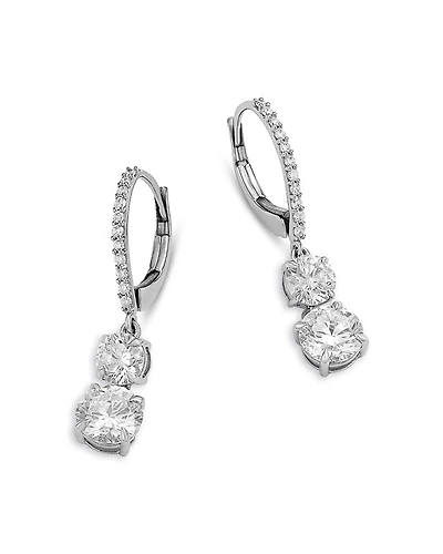 Bloomingdale's Fine Collection Luxe Collection Certified Lab Grown Diamond Two Stone Drop Earrings