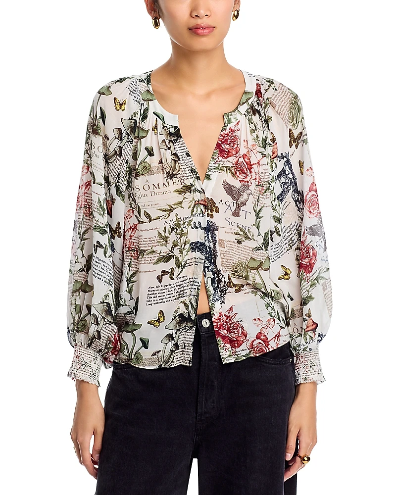 Alice and Olivia Thalia Button Front Blouse