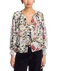 Alice and Olivia Thalia Button Front Blouse