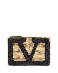 Valentino Garavani Viva Superstar Medium Raffia Pouch