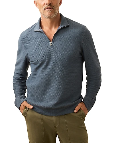 Faherty Textured Knit Quarter Zip Sweater
