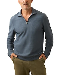 Faherty Textured Knit Quarter Zip Sweater