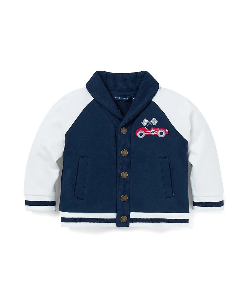 Janie and Jack Boys' Baby Race Car Shawl Collar Cardigan