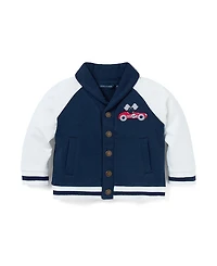 Janie and Jack Boys' Baby Race Car Shawl Collar Cardigan