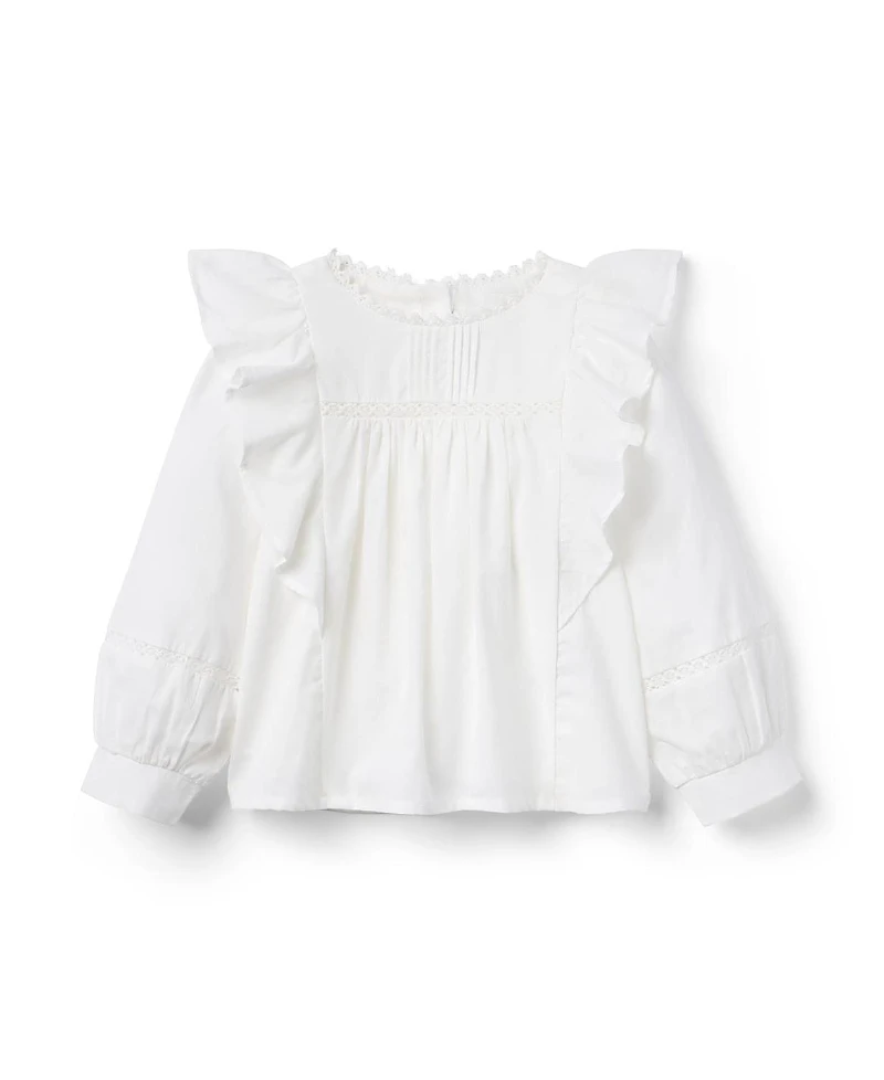 Janie and Jack Girls' Ruffle Pintuck Top - Little Kid, Big Kid