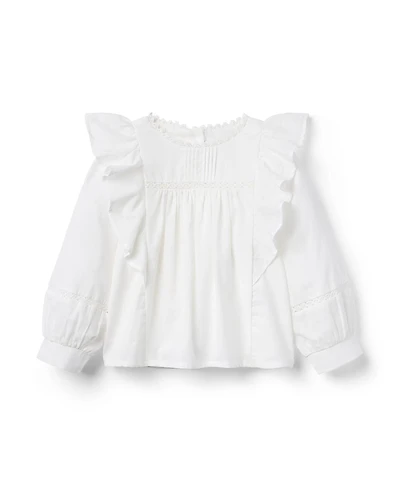 Janie and Jack Girls' Ruffle Pintuck Top - Little Kid, Big Kid