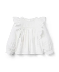 Janie and Jack Girls' Ruffle Pintuck Top - Little Kid, Big Kid