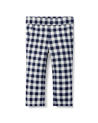 Janie and Jack Girls' Gingham Ponte Pant - Little Kid, Big Kid