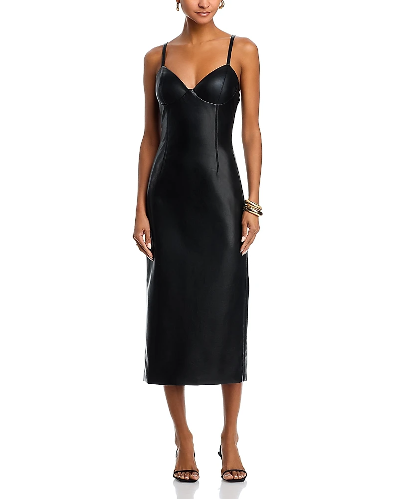 Fore Faux Leather Strap Dress