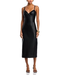 Fore Faux Leather Strap Dress