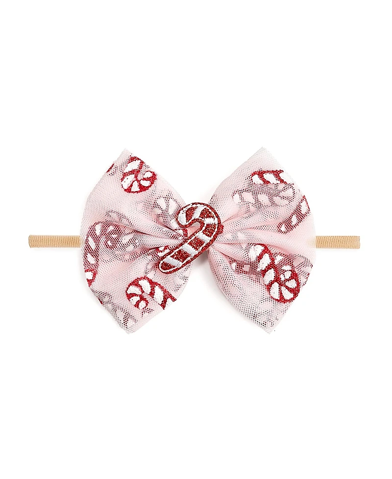 Sweet Wink Girls' Candy Cane Confetti Christmas Tulle Bow Headband - Baby