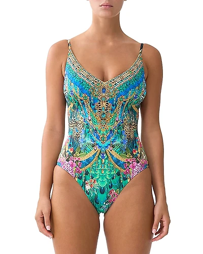 Camilla V Neck Underwire One Piece Swimsuit