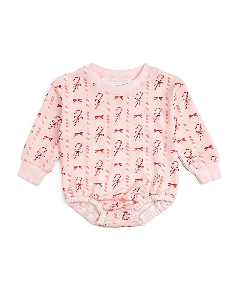 Sweet Wink Girls' Candy Cane Lane Christmas Long Sleeve Romper - Baby