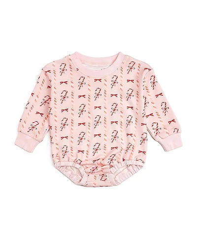 Sweet Wink Girls' Candy Cane Lane Christmas Long Sleeve Romper - Baby
