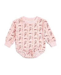 Sweet Wink Girls' Candy Cane Lane Christmas Long Sleeve Romper - Baby