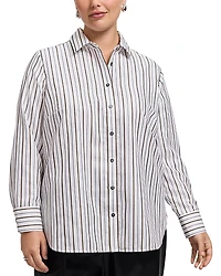 Foxcroft Plus Meghan Metallic Shirt