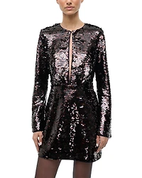 Staud Fifi Sequined Front Slit Dress