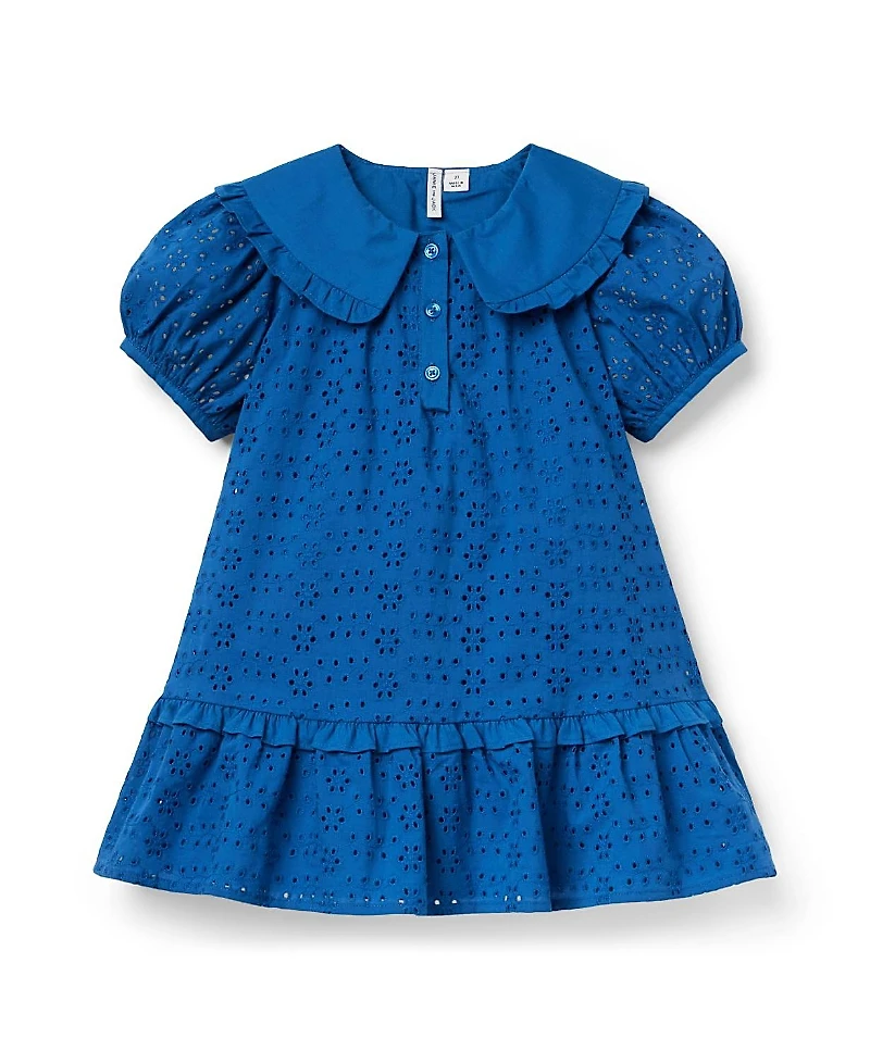 Janie and Jack Girls' Eyelet Collared Dress - Baby, Little Kid, Big Kid