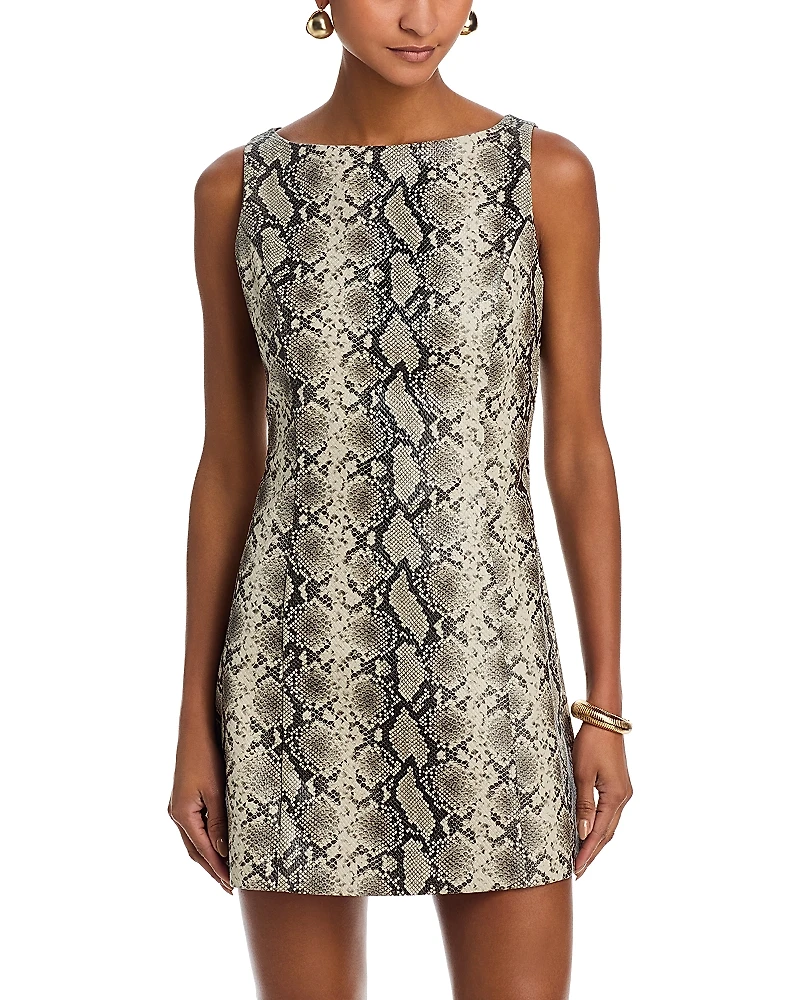 Line & Dot Python Faux Leather Mini Dress
