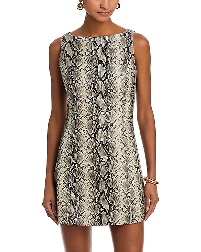 Line & Dot Python Faux Leather Mini Dress
