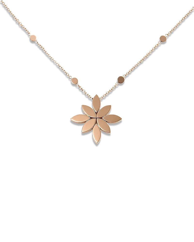 Pasquale Bruni 18K Rose Gold Ghirlanda Polished Flower Pendant Necklace, 16.5