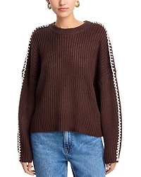 Elan Ribbed Blanket Stitch Sweater