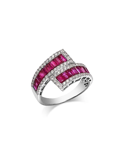 Bloomingdale's Fine Collection Ruby & Diamond Bypass Ring