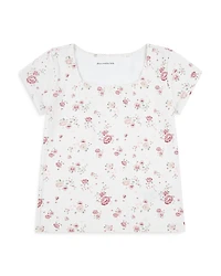 abercrombie kids Girls' Pointelle Square Neck Short Sleeved Tee - Little Kid, Big Kid