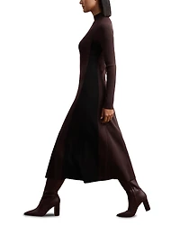 Reiss Zaya Knitted Contrast Panel Midi Dress