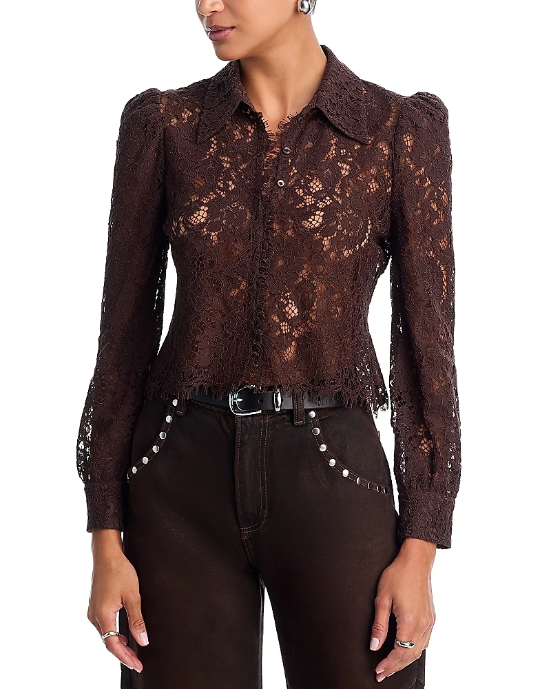 L'Agence Anita Lace Button Up Blouse