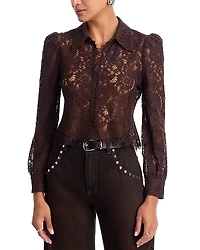 L'Agence Anita Lace Button Up Blouse