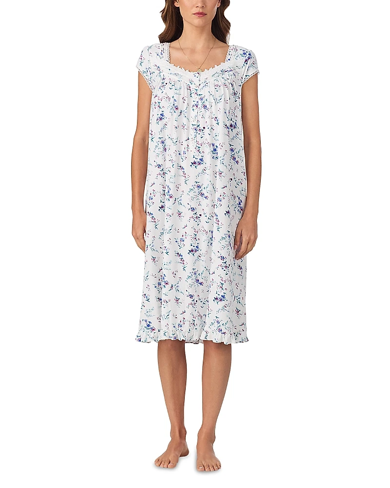 Eileen West Cap Sleeve Floral Waltz Nightgown