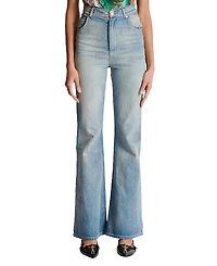 Balmain Flared-Fit Blue Washed Denim Jeans