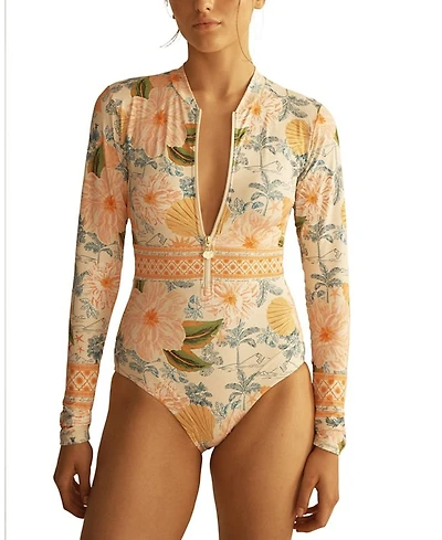 Aur OceA Alcio Panelled Long Sleeve One Piece