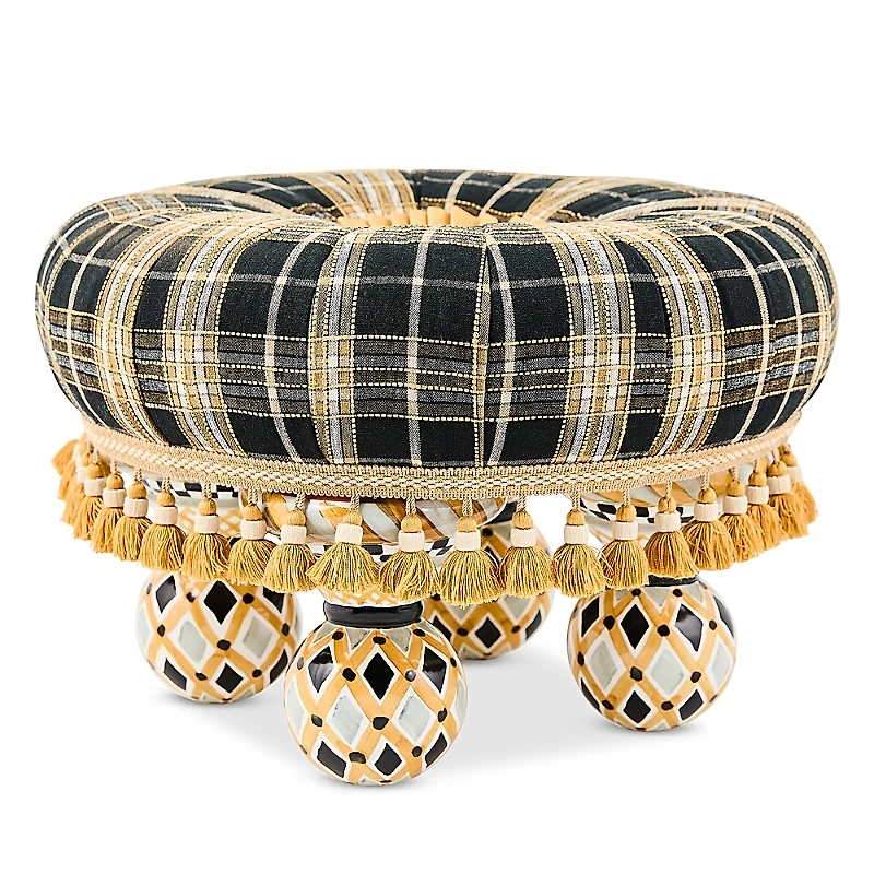 MacKenzie-Childs Mad for Plaid Tuffet Stool