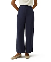 Lilysilk Silk Wide Leg Tailored Pant with Mid Rise