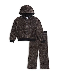 Splendid Girls' Cheetah Girl Zip Up Hoodie & Pants Set - Little Kid