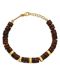 Zoe Chicco 14K Yellow Gold Tiger's Eye Heishi Bead & Rondelle Bracelet