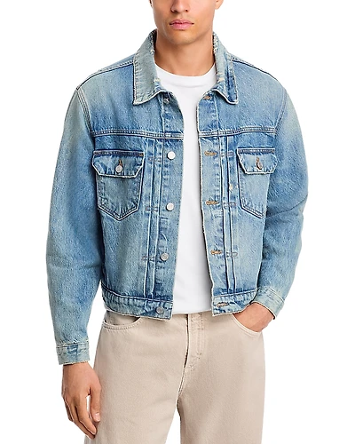 Frame Vintage Wash Denim Trucker Jacket